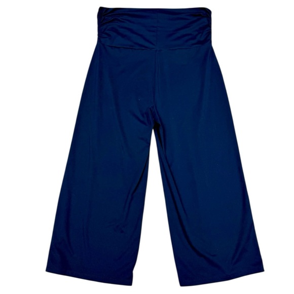 Eddie Bauer Navy High Waist Wide Leg Cropped Casual Pants Size Large, EUC - Picture 1 of 10